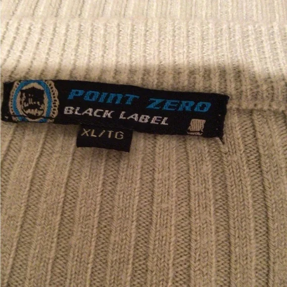 Men’s point zero black label pullover long sleeve crew neck slip on knit sweater - Picture 3 of 4